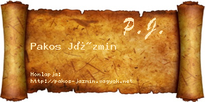 Pakos Jázmin névjegykártya